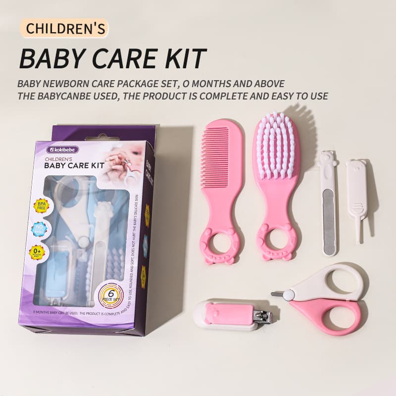 Maternity and baby products, baby care 6-piece set, baby nail clippers, nail file, baby care comb and brush