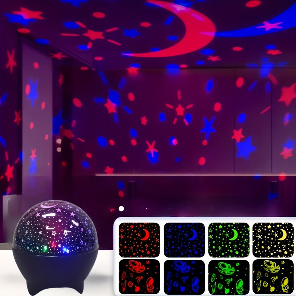 Temu Hot Selling Starry Dream Projection Light, Star Moon Atmosphere Light, Northern Lights Water Ripple Star Vortex Small Magic Ball