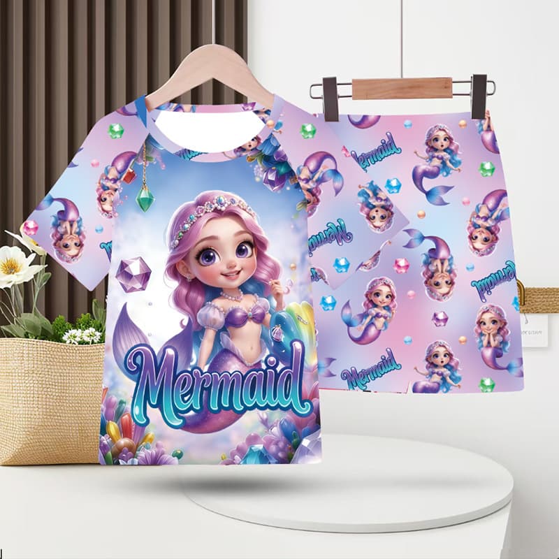 Children's Pajamas Girls Summer Boys Short Sleeve Shorts Thin Cartoon Cute Kids Homewear Set