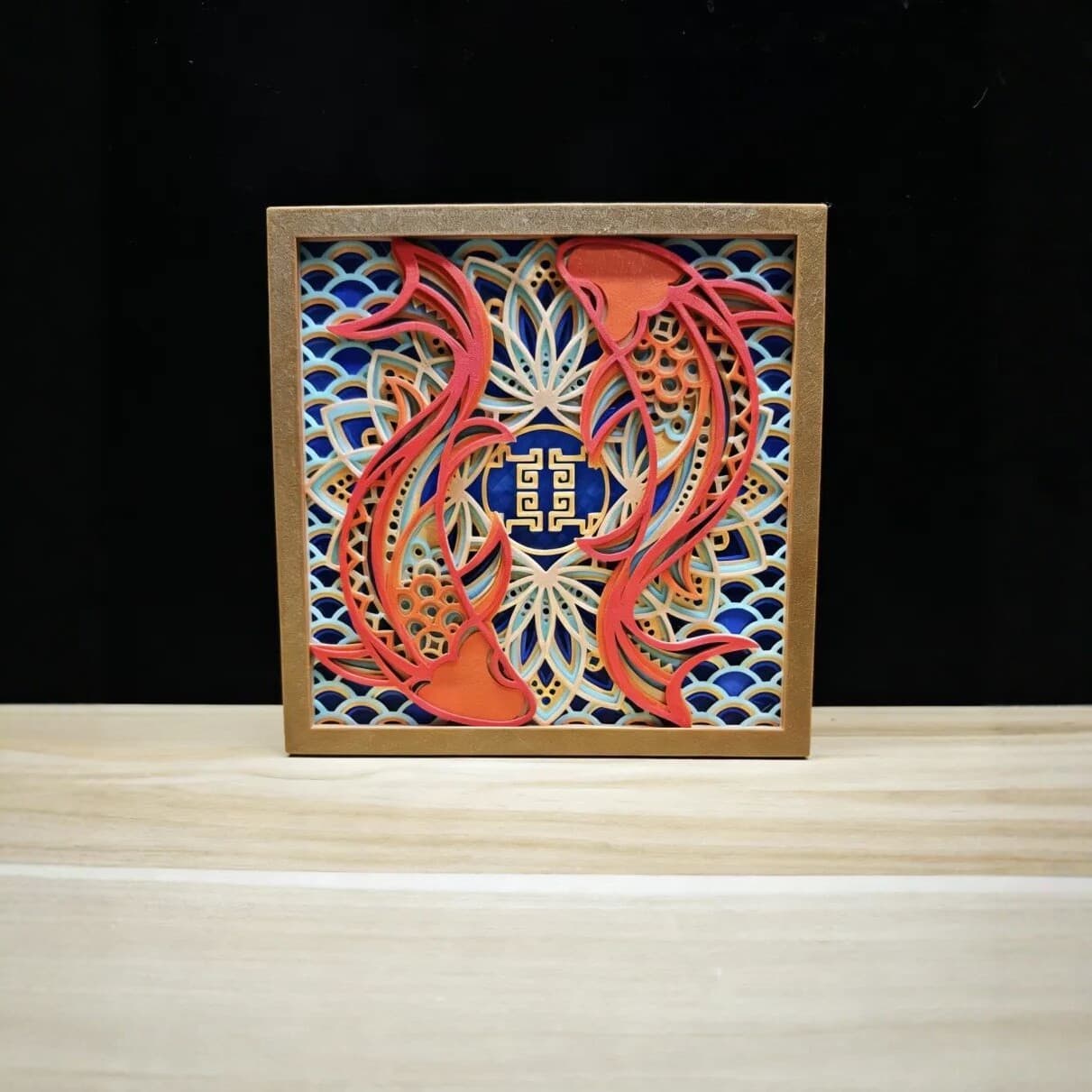 Pisces plays with lotus, Qiji gallops/stacked carvings