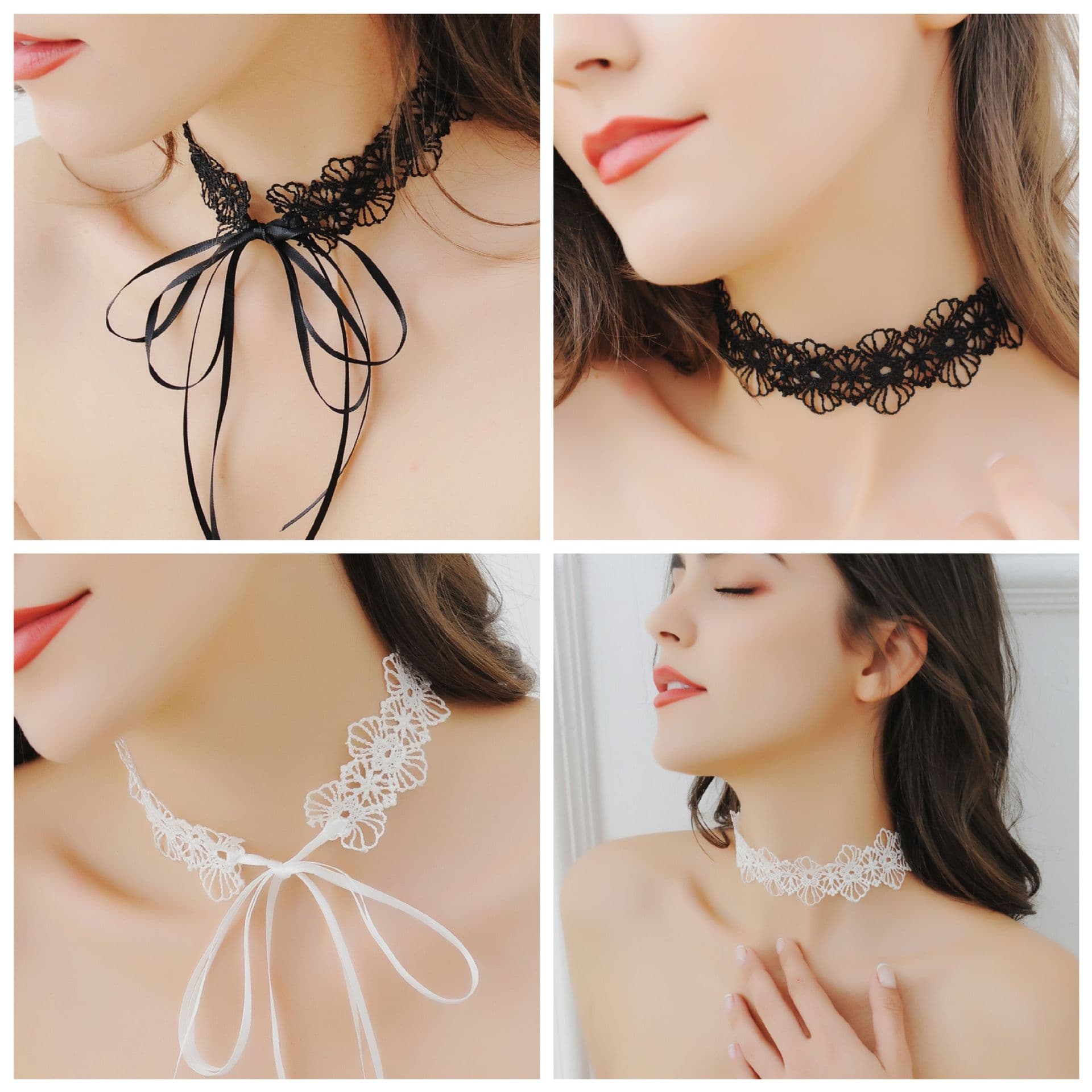 Wedding Lingerie Sleepwear Accessories Necklace Embroidery Choker Cosplay Jewelry Bride Wedding Flower Collar