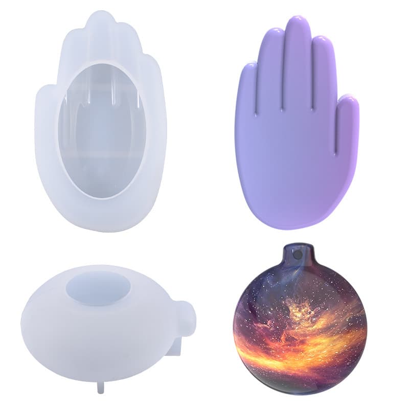 Poppy DIY Crystal Resin Mold Palm-Shaped Jewelry Mold Light Bulb Pendant Home Decoration Silicone Mold Wholesale