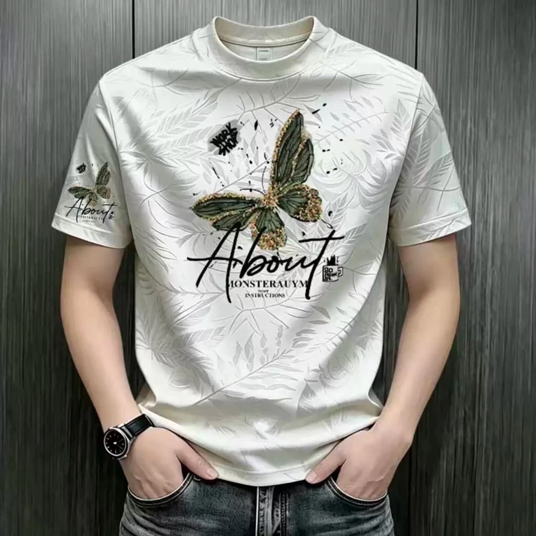 [Quality Men's Clothing] Men's Light Luxury Short Sleeves 2026 New Trendy Clothes Trendy Printed Tie-Dye Men's T-Shirts