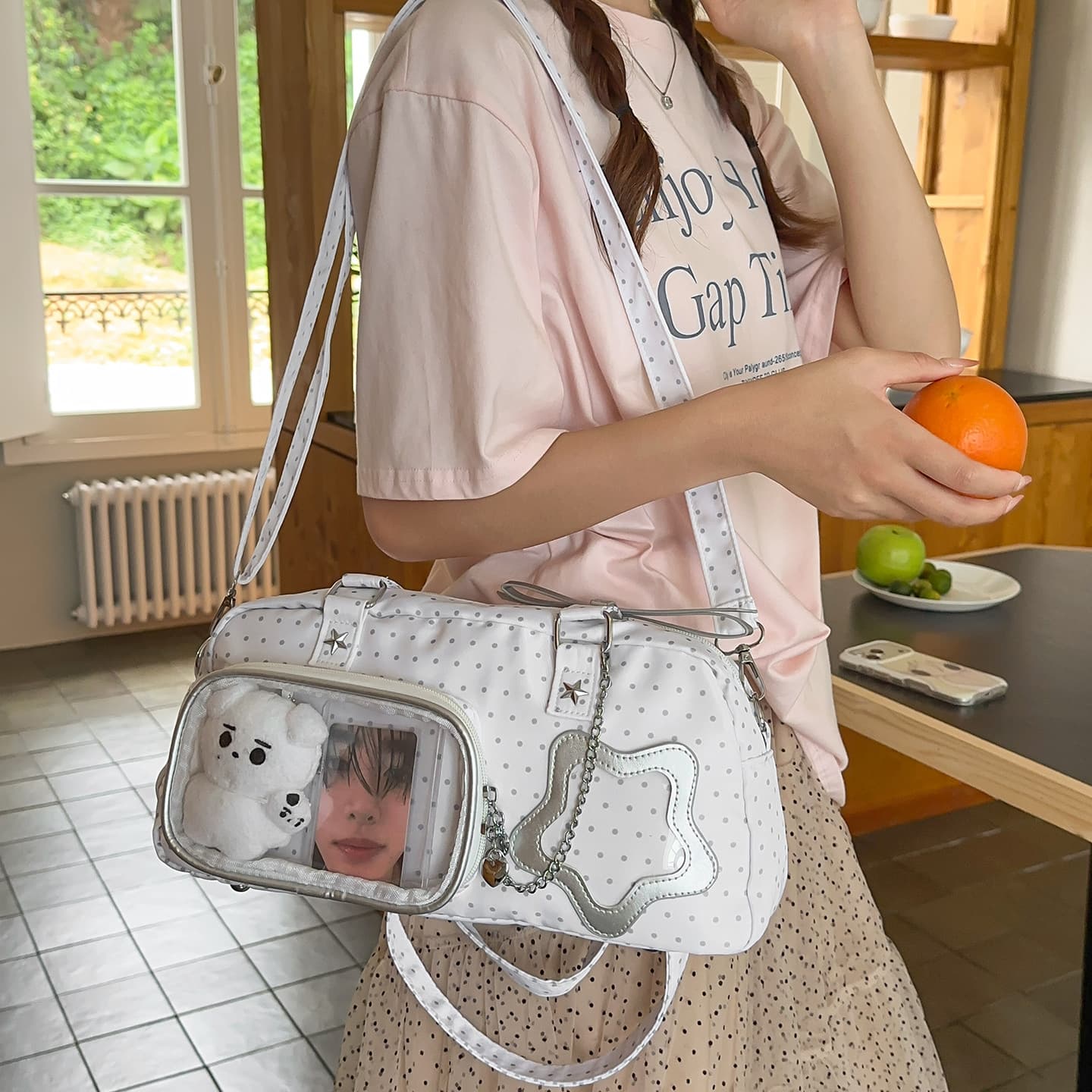 Kids Backpack Multi-use Star Ita Bag Cute Sweet Shoulder Bag Large Capacity Tote Bag Commuter Backpack