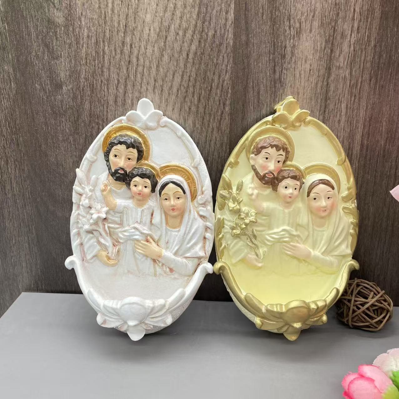 Cross-border family holy family three-person pool resin material home crafts wall decorations