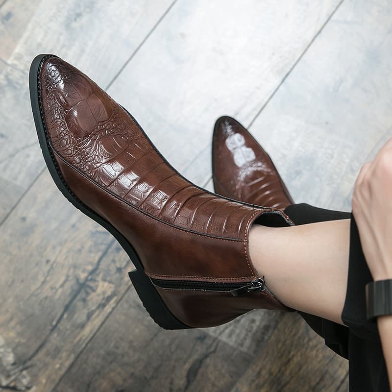 Fashion Men's Martin Boots, Versatile Men's Shoes, British Short Boots, Vintage Leather Boots, Cross-Border Large Size Trendy Men's Short Boots