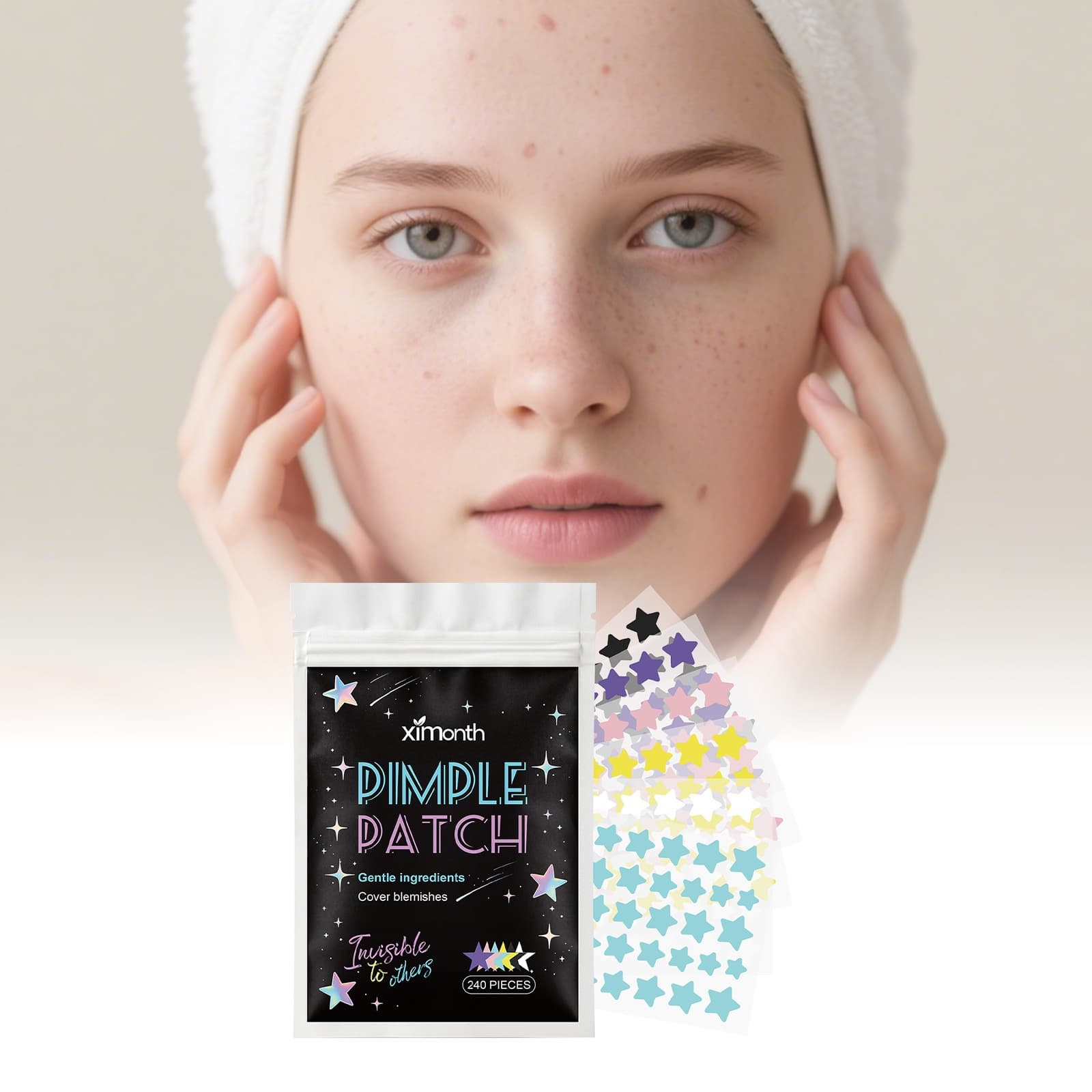 XIMONTH Acne Care Patches Breathable Absorbent Lightweight Star Shape Daily Portable