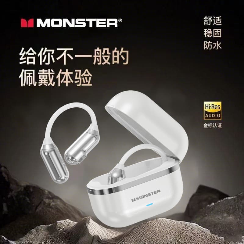 MONSTER Earhook Bluetooth Earbuds Long-Lasting Comfort for Sports New MQT42 Monster Headphones