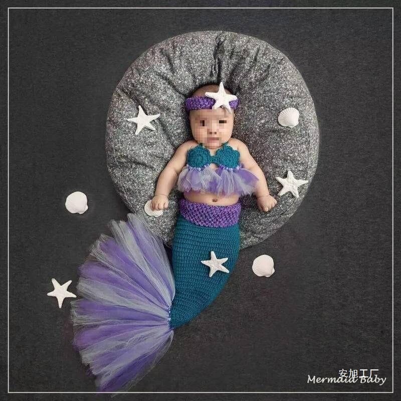 Baby Photo Clothes Mermaid Cute Baby Full Moon Costume Replica Hundred-Day Photo Baby Suit Photo