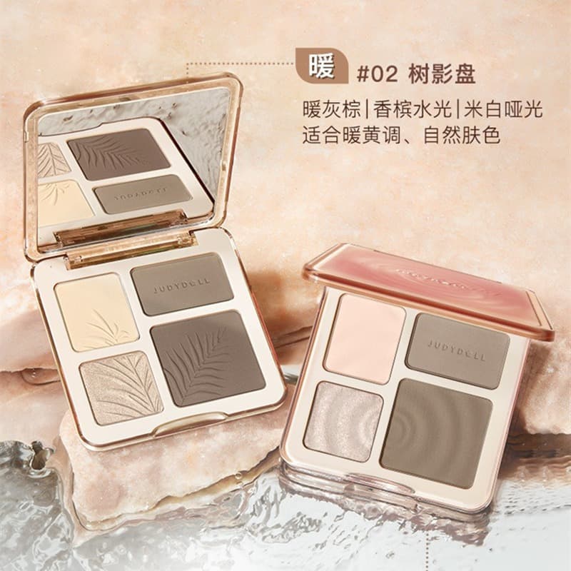 JudydoLL Highlight & Contour Matte 4-Color Palette, Face Contour, Nose Shadow, and Highlighting All-in-One