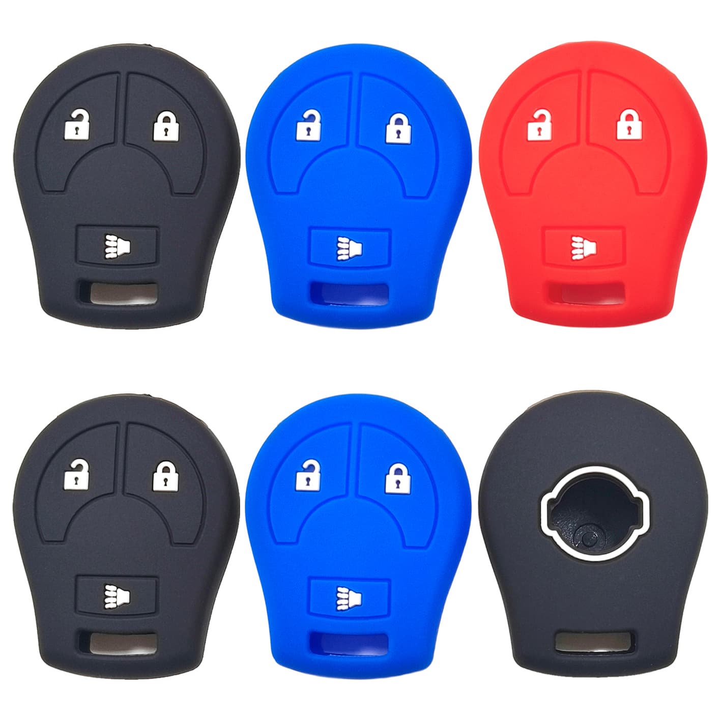Suitable for Nissan Sylphy Tiida Nv200 Nissan New Sunshine Straight 3-Button Silicone Key Cover Hollow Style