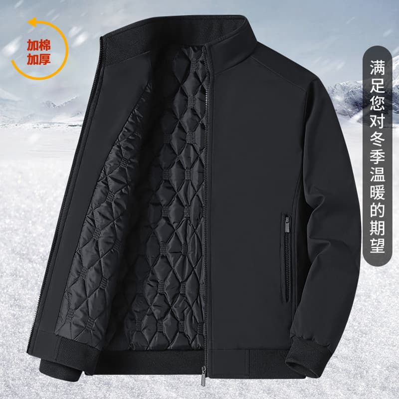 Cross-border New Style Middle-Aged Men's Jacket Outerwear Cotton-Padded Thickened Warm Stand Collar Top Dad Plus Size Casual Quilted Coat