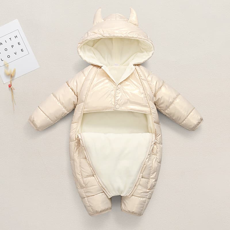 Baby Crawling Romper Jumpsuit Winter Infant Outfit Thickened Warm Cute Onesie Outdoor Wear Winter Clothes