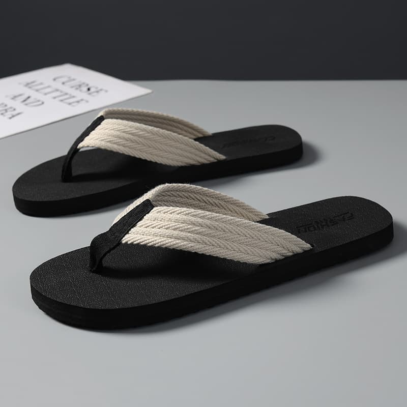 Men's Flip Flops Non-Slip Summer Outdoor Beach Durable Fashion Personalized Soft Sole Men's Outdoor Casual Toe Post Trendy