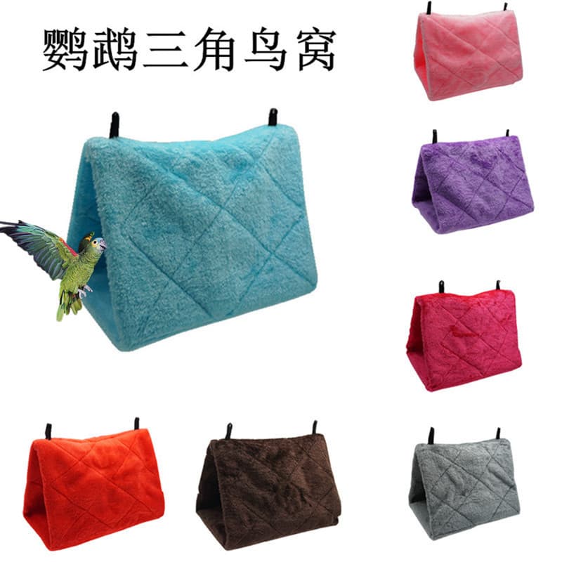 Jilong Triangle Bird's Nest Flannel Mynn Winter Bird's Nest Small Pet Warm Cotton Nest Bird Cage Parrot Bird Supplies