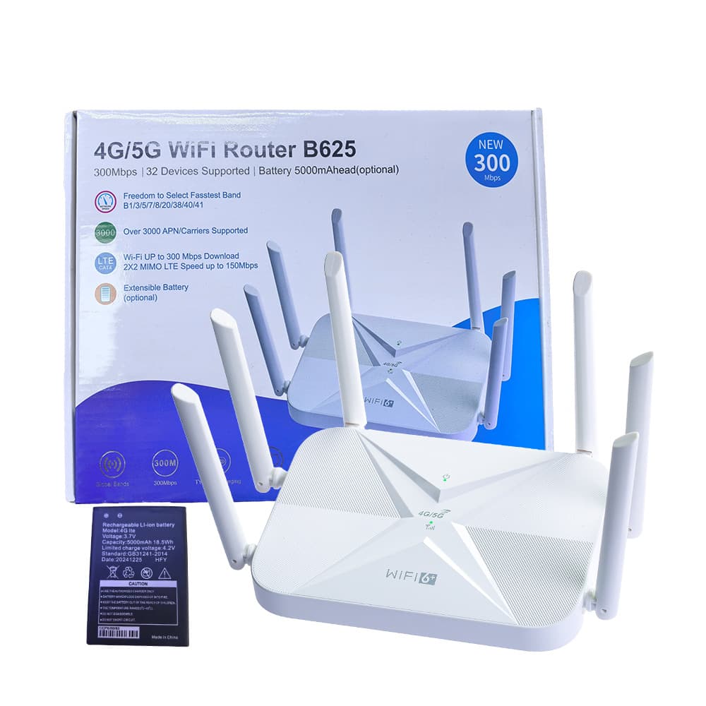 B625 4G Wireless WIFI6 Router High-Speed Signal Wall-Penetrating Smart Multi-Antenna Multi-LAN Optional Battery
