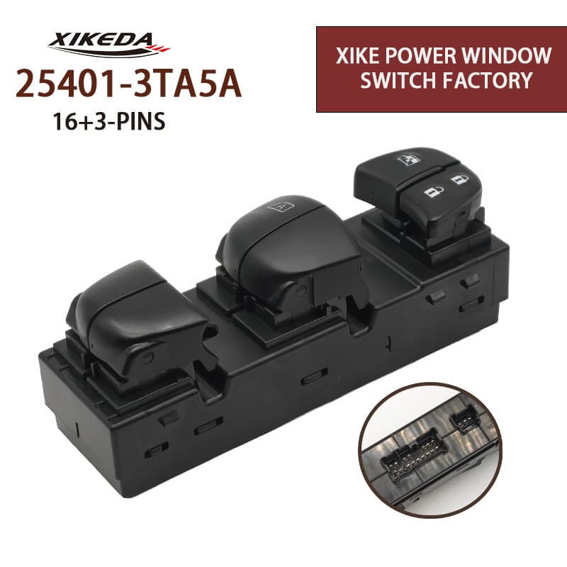 25401-3Ta5A Glass Lift Switch for Car Windows, Left-Hand Drive, Suitable for 11-18 Teana Sentra Sunny