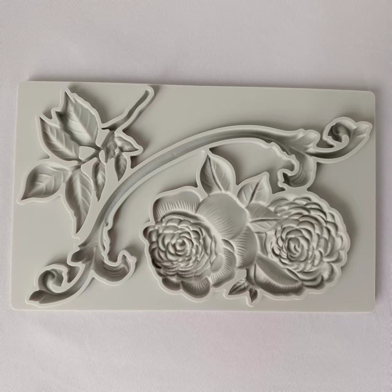 New Peony Flower and Leaf Fondant Mold for Birthday Wedding Cake Decoration DIY Silicone Mold Holiday Decor