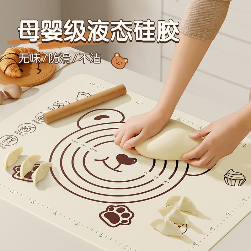Kitchen baking cartoon silicone rolling mat, silicone kneading mat, non-slip food-grade silicone mat, cutting board and dough mat