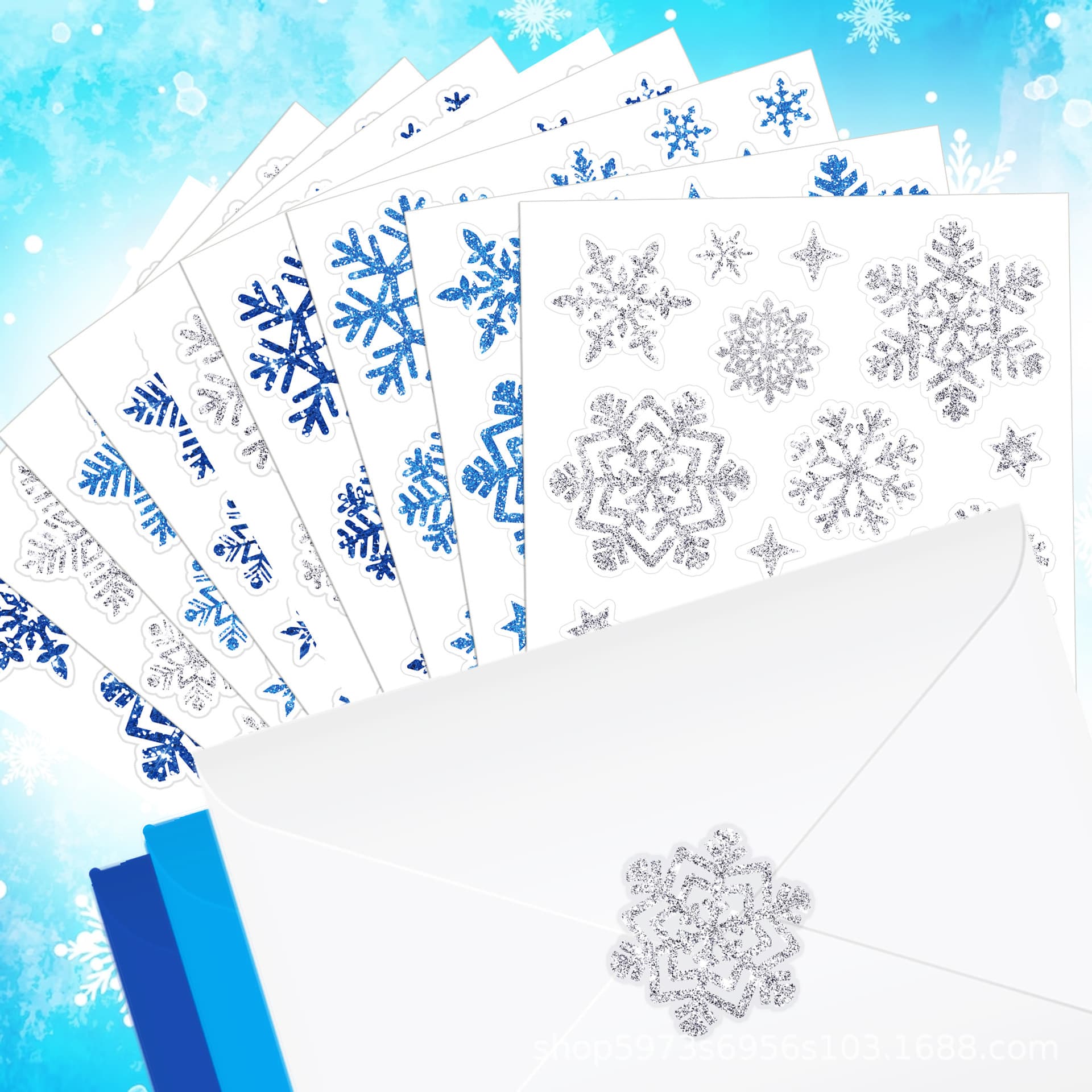 ET016 Cross-border Glitter Snowflake Christmas Winter DIY Stickers Ghost Puzzle Stickers Cartoon Stickers