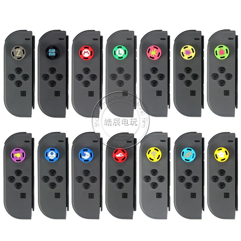 Switch Controller Joystick Silicone Caps, NS Joy-Con Gaming Theme Mario Animal Crossing Button Caps