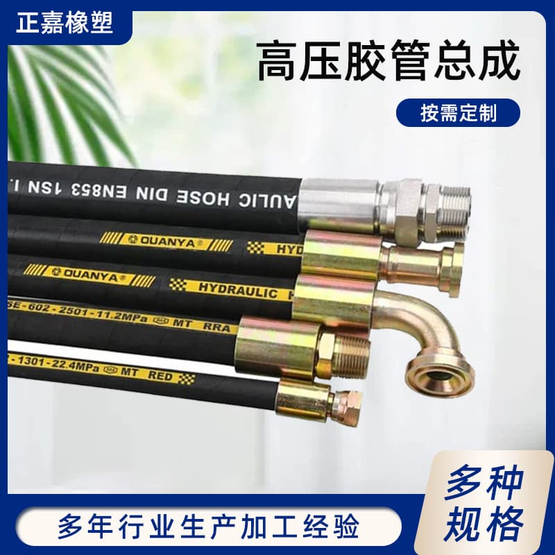 Threaded High-Pressure Two-Layer Steel Wire Spiral Oil Hose High-Pressure Rubber Hose Engineering Machinery Diesel Engine Hydraulic Hose