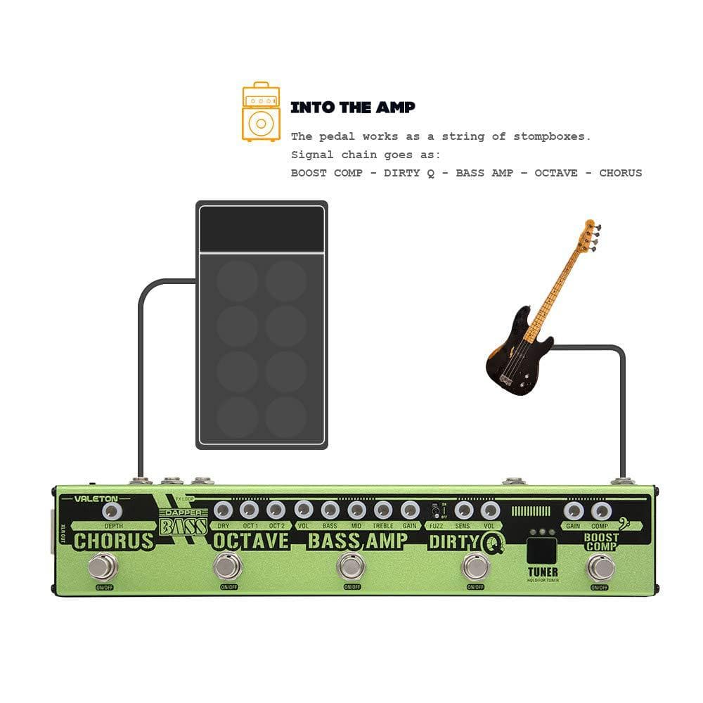 VALETON Dapper Bass DI Preamplifier Stage Conversation Bass Gear Multi-Effects Pedal