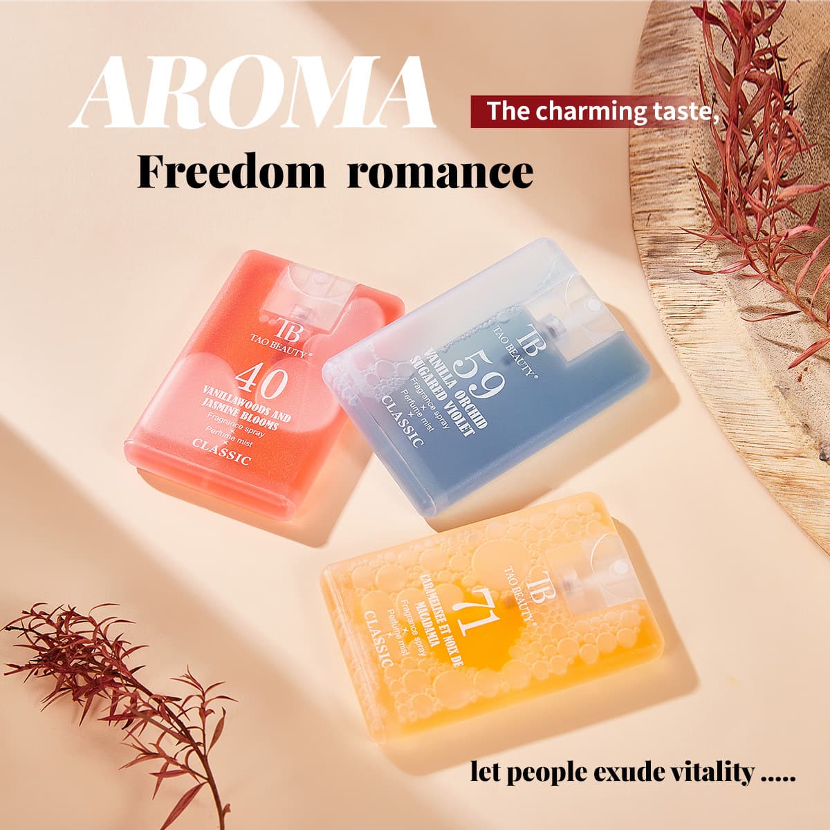 Cross-border Exclusive Tao Beauty Pocket Perfume 20ml Compact Portable Long-lasting 24-hour Scent Retention Spray