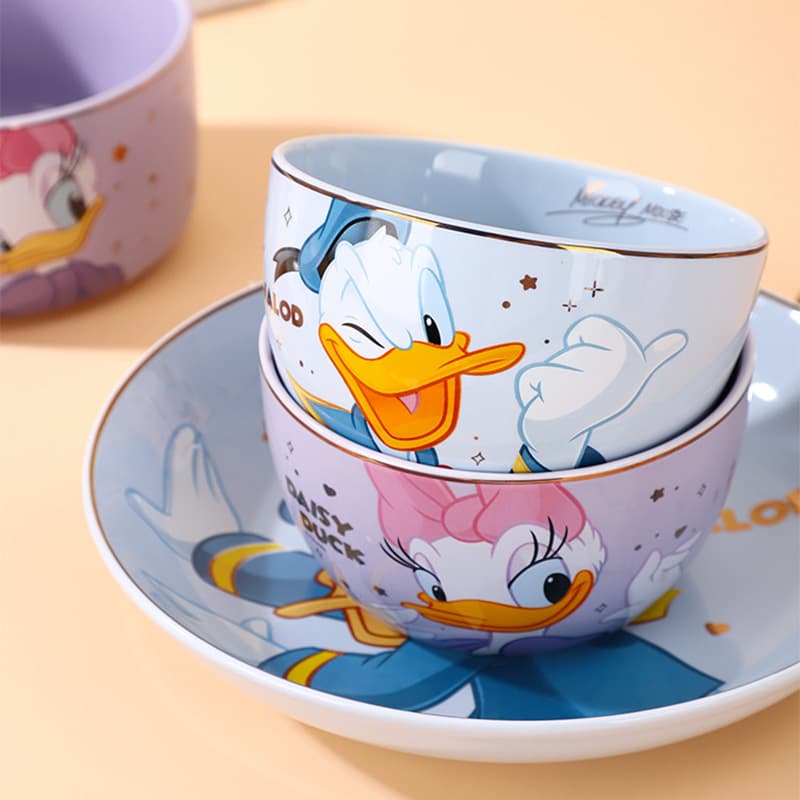 Disney Xingyun's new Mickey gold-painted ceramic bowl for home high-value and high-temperature-resistant rice bowl gift souvenir