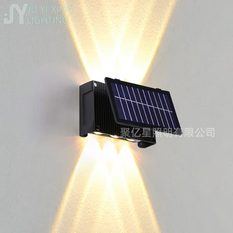 Solar Wall Washer Light Outdoor Waterproof Wall Light 6LED Courtyard Light Homestay Fence Garden Villa Decorative Spotlight