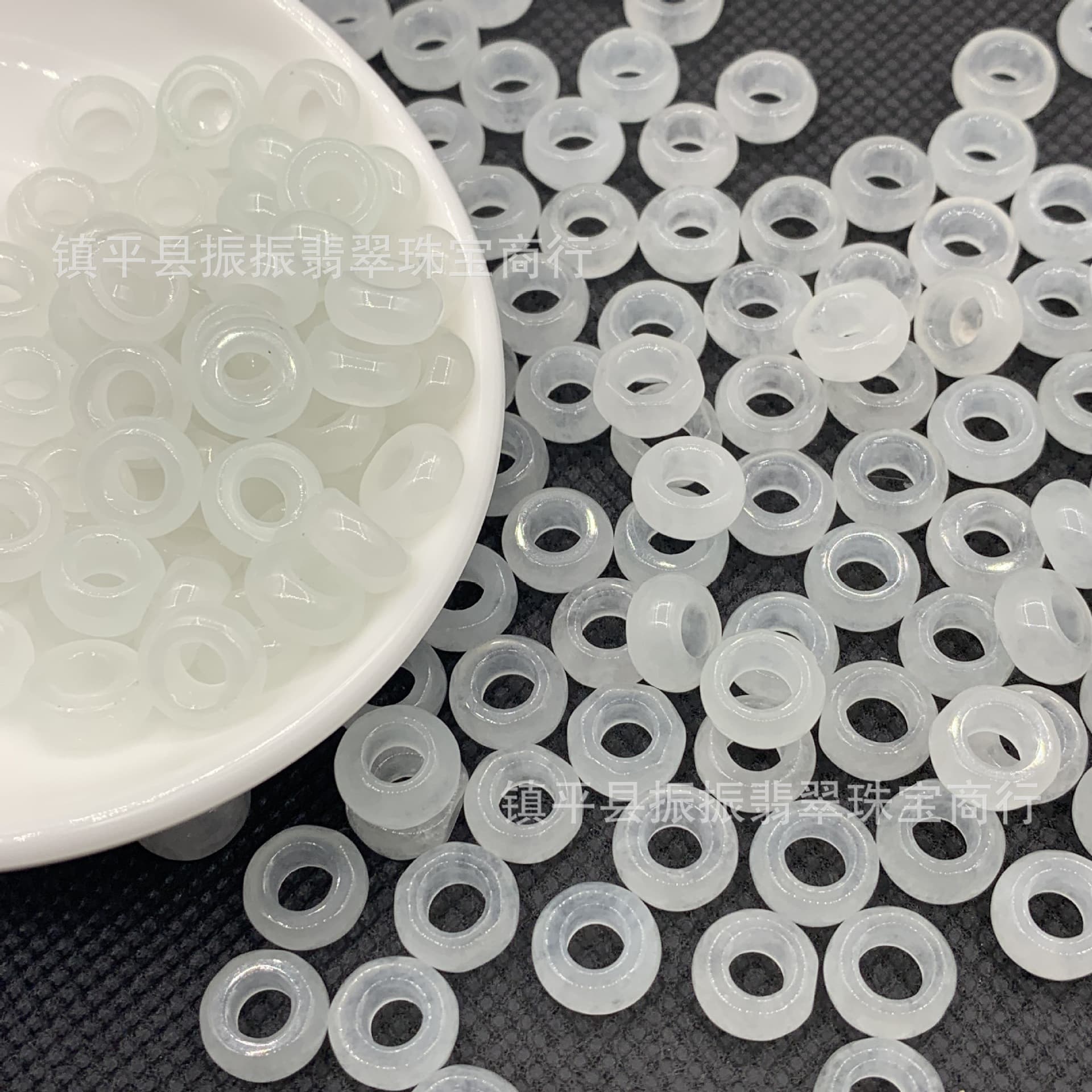 10mm Jade Loose Beads Wholesale, Bashan Jade Thickened Running Rings, DIY Ornament Accessories, Jade Doughnut Shapes