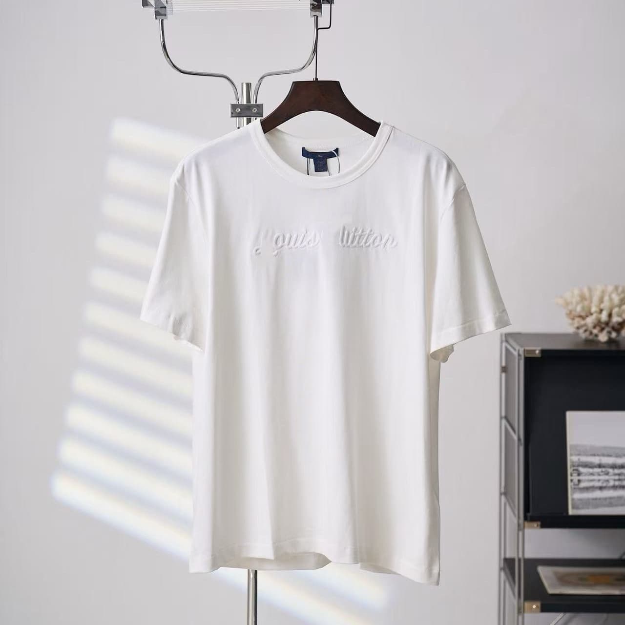 Cross-border High Version 1v LV 2026 New Cotton Embroidered Logo Crew Neck Short Sleeve Men's T-Shirt Nanyou High Quality