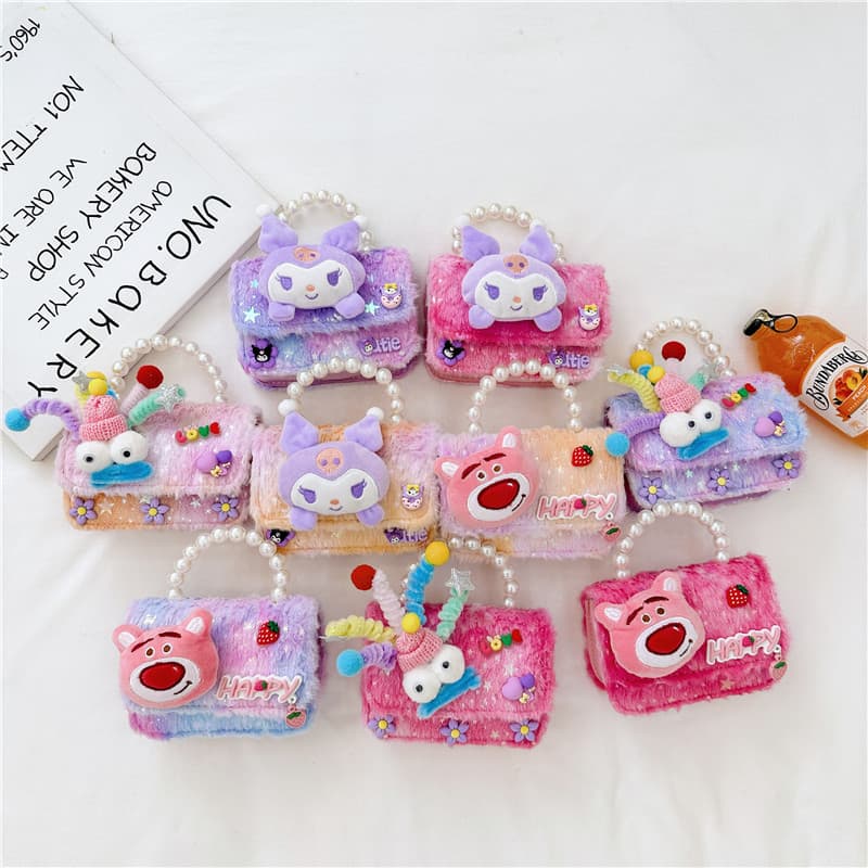 Autumn and Winter New Children's Handbag Cute Plush Sanrio Accessories Princess Bag Little Girl Bag Lightweight Shoulder
