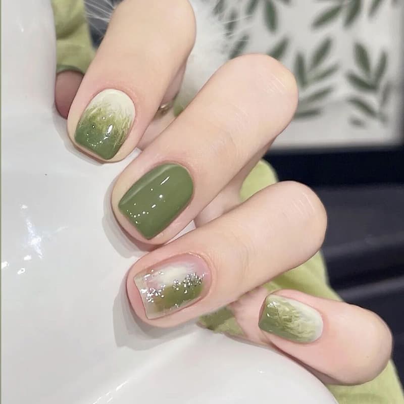 Matcha Snow Top Wear Armor Summer Nail Paste Fresh Nail Patch New Fake Nail Nail Patch Finished Armor