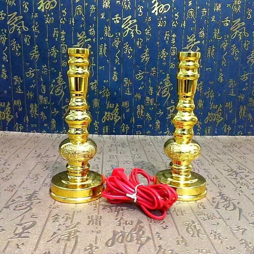 Buddha Lamp Offering Lamp Wealth God Lamp Electric Candle Lamp Copper Alloy Electric Candle Everlasting Lamp Guan Gong Guanyin Lamp Hongji Buddhist Supplies