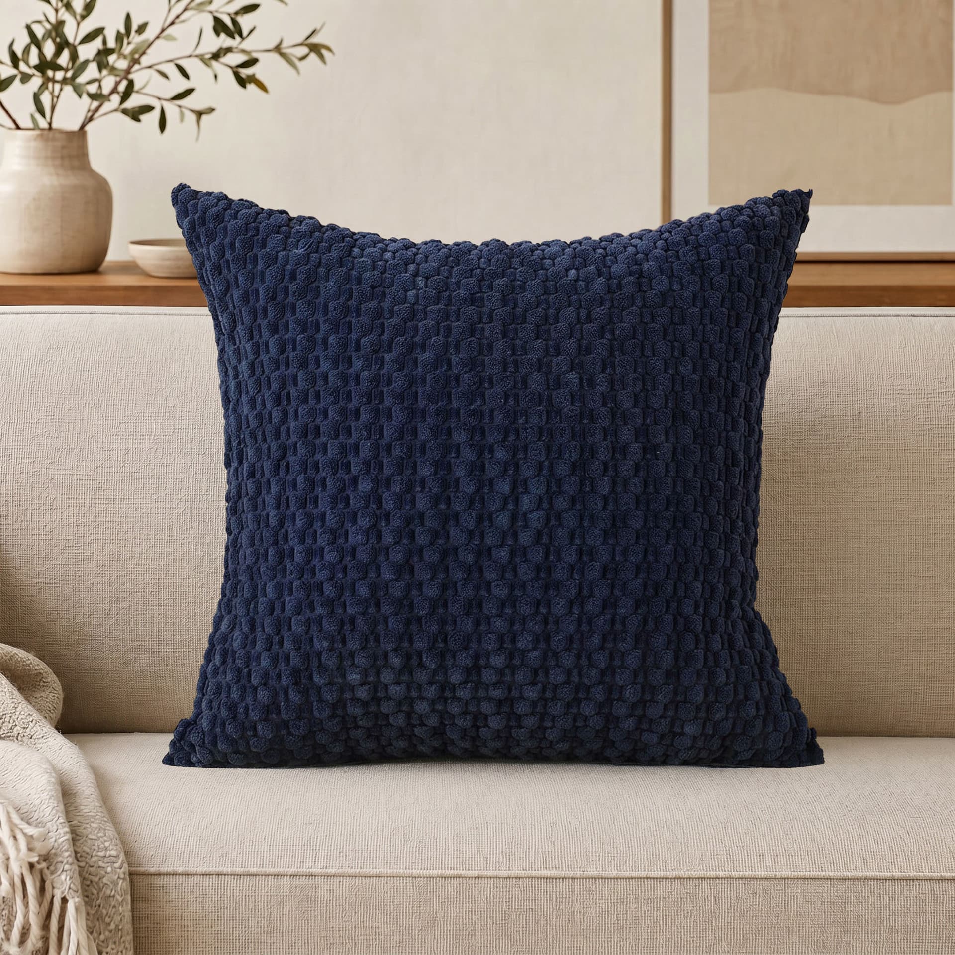 Solid Bubble Grain Throw Pillow Amazon Hot Selling Pillow Cover Bedroom Headboard Cushion Living Room Sofa Back Cushion Custom