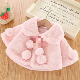 A799 Wholesale Children's Clothing Baby Korean Princess Style Warm Cape Girl Outwear Toddler Clothes