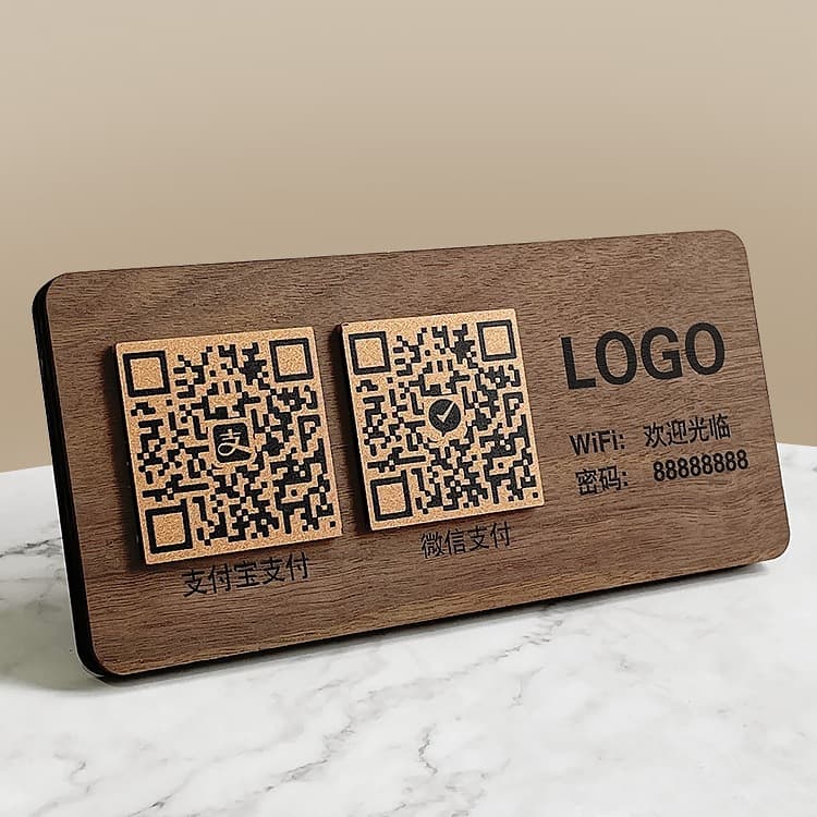 Payment QR code display stands, custom Alipay and WeChat merchant store payment code production, acrylic cashier signs