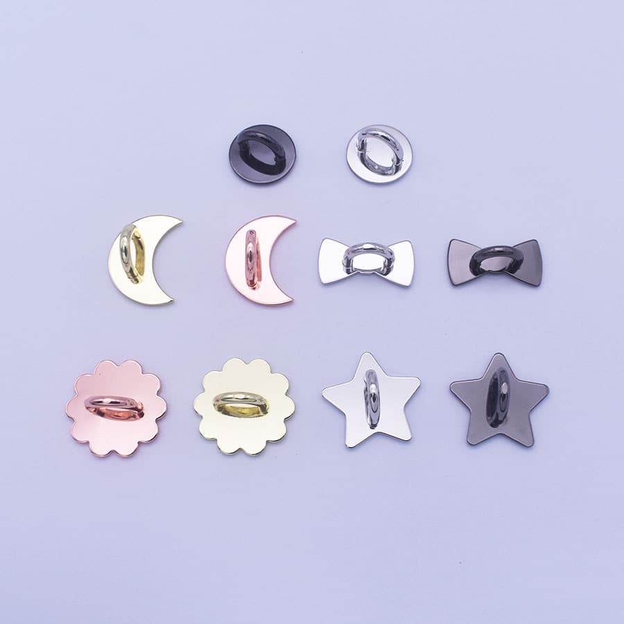 Qisheng new pattern star moon mobile phone case handmade DIY buckle metal mobile phone accessories five-pointed star accessories
