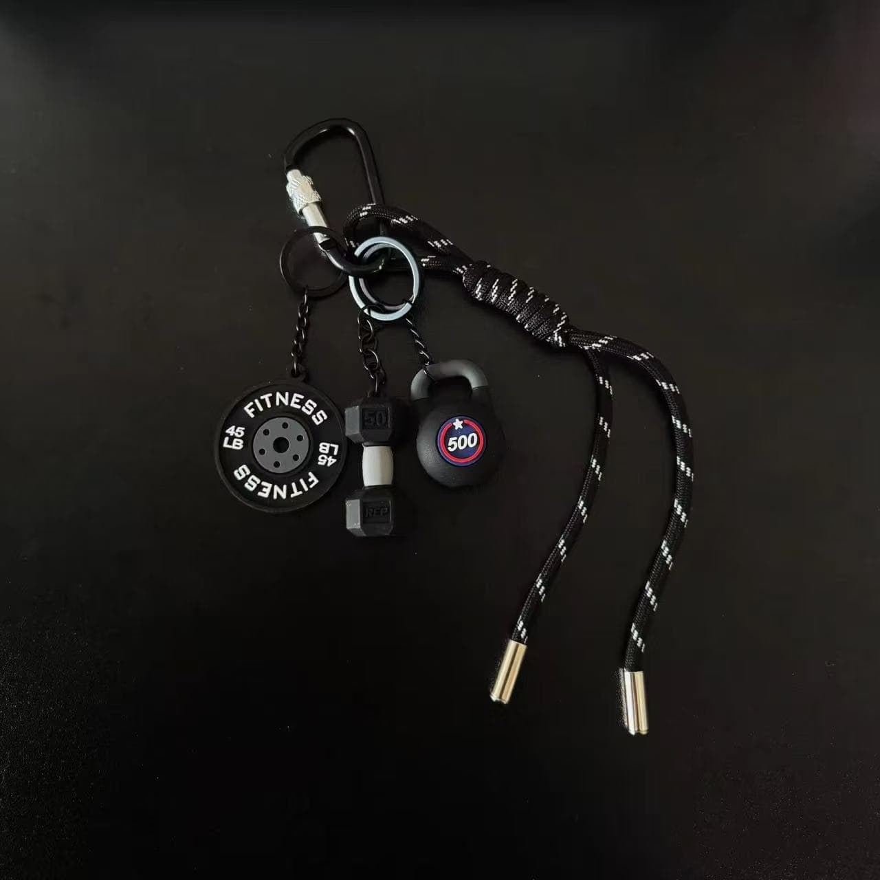 Miu-style fitness bag charm accessory for sports enthusiasts, keychain pendant, high-appeal accessory
