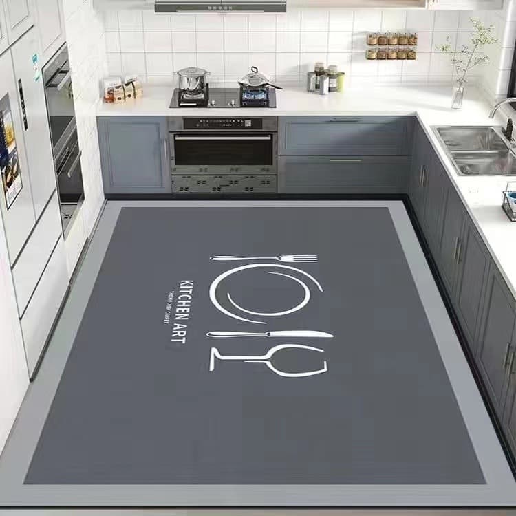 Kitchen Floor Mat Full Coverage Dirt-Resistant Mat Non-Slip Carpet Water Absorbent Oil-Resistant Large Area Dirt-Resistant Scuff Mat