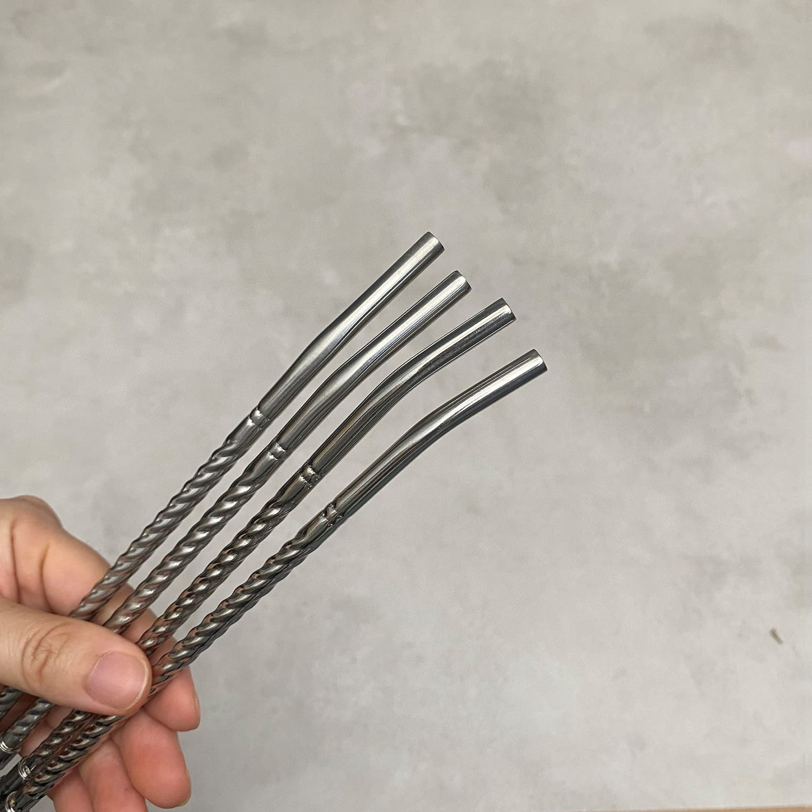 304 stainless steel threaded long straw spoon coffee milk tea cup straw two-in-one mixing spoon filter straw spoon