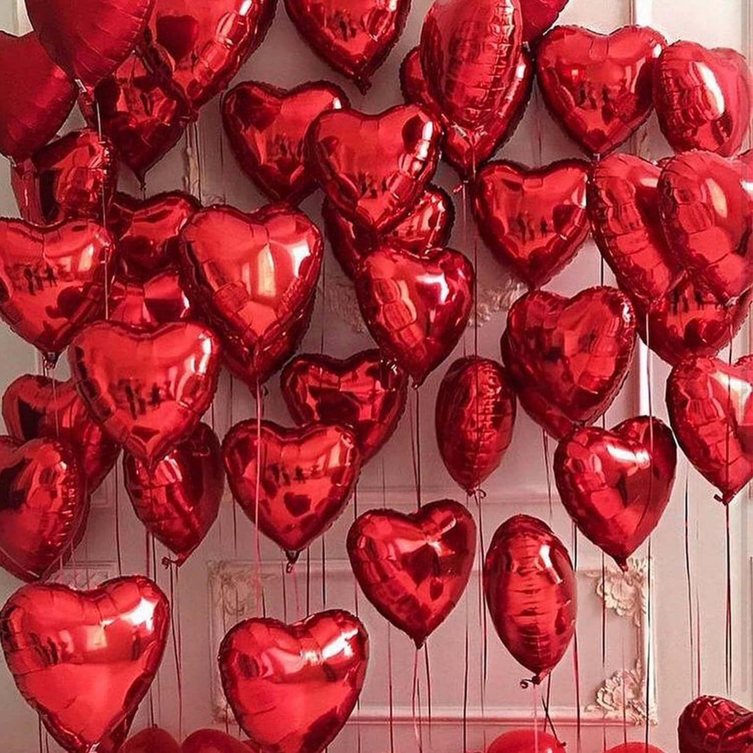 Valentine's Day Heart-Shaped Aluminum Foil Balloons for Wedding Scene Decoration, Birthday Proposal, Celebration Party Supplies