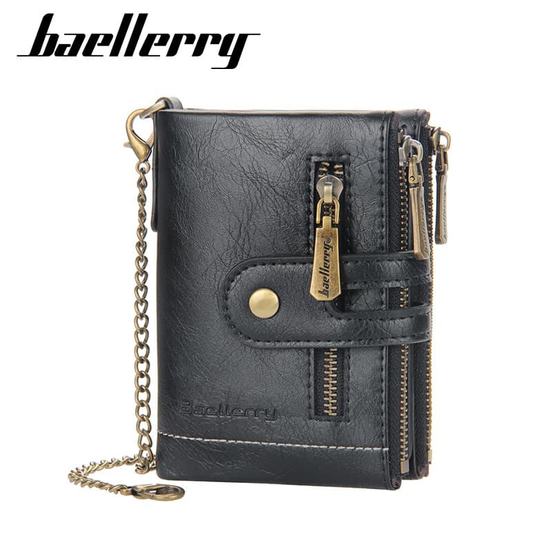 Men's Short Wallet Baellerry Large Capacity Coin Purse Multi-Card Slot Money Clip Stylish Compact Design Daily Use