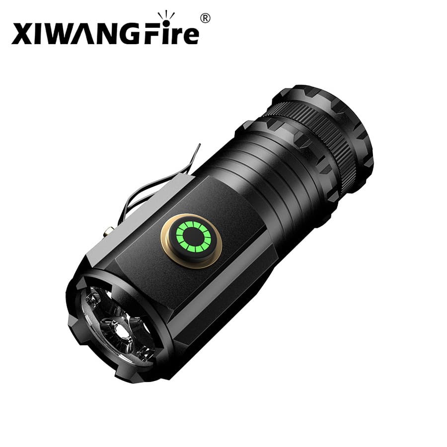Cross-border new mini three-eye small steel cannon, ultra-bright portable outdoor strong light flashlight, magnetic lighting long-range
