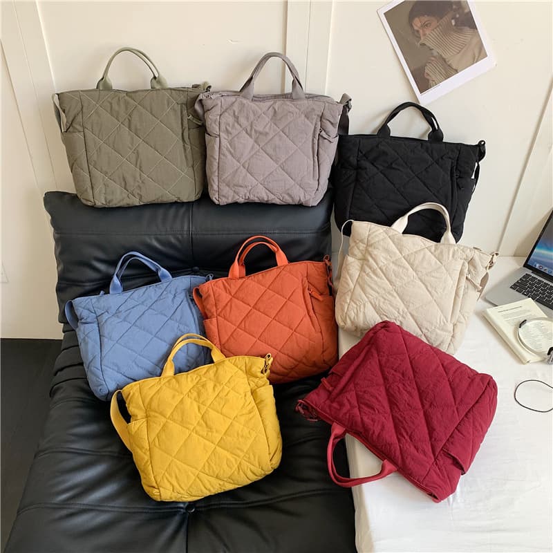 New autumn and winter cotton bag casual fashion tote soft bag Japanese large capacity canvas shoulder crossbody bag shopping bag