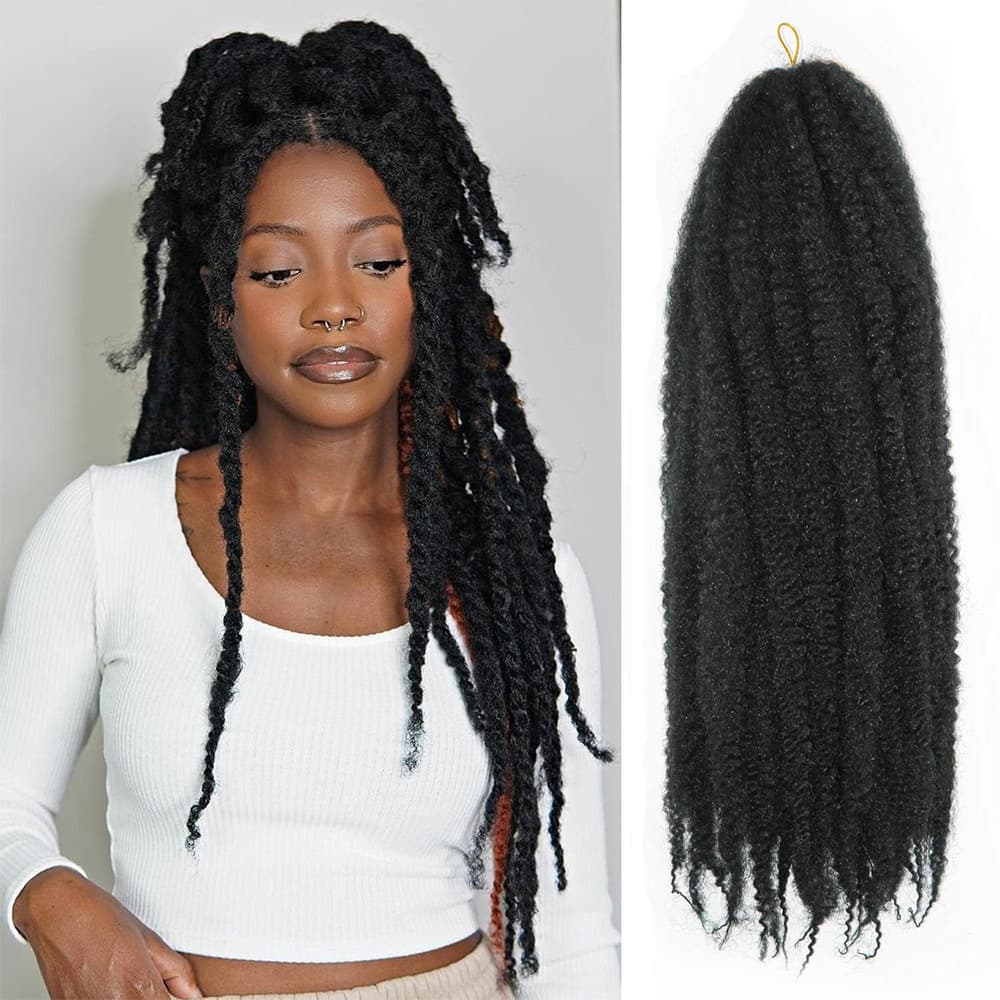 Cross-border Europe and America Hand-Torn Big Caterpillar Synthetic Hair Marley Braid Twist Crochet Hair