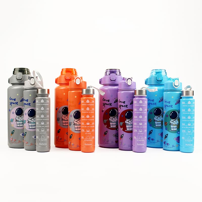 Motivational Water Drinking Bottle Set of 3 with Stickers Home Living Drinking Glass Accessories Made in China