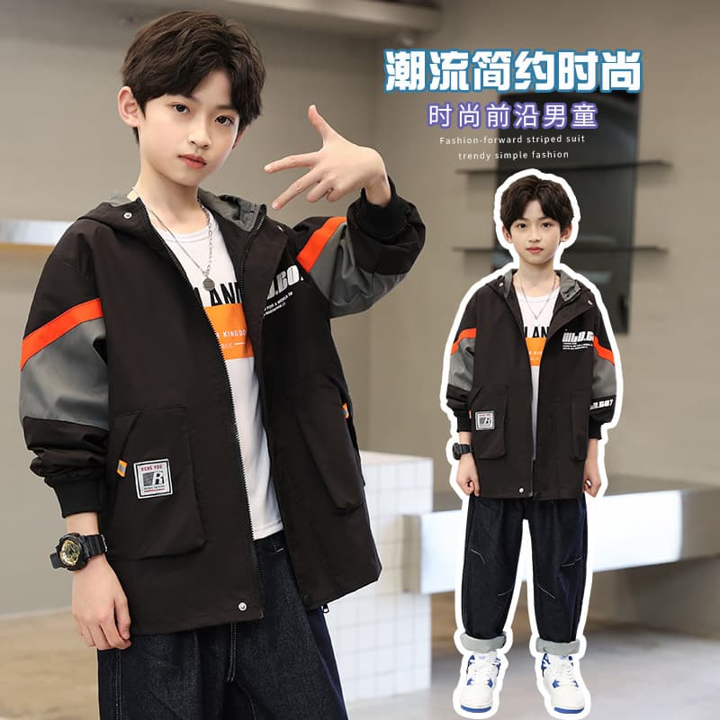 Boys' Fall Jacket 2026 New Kids' Clothing Stylish Boys' Handsome Trench Coat Trendy Older Boys' Casual Top Autumn