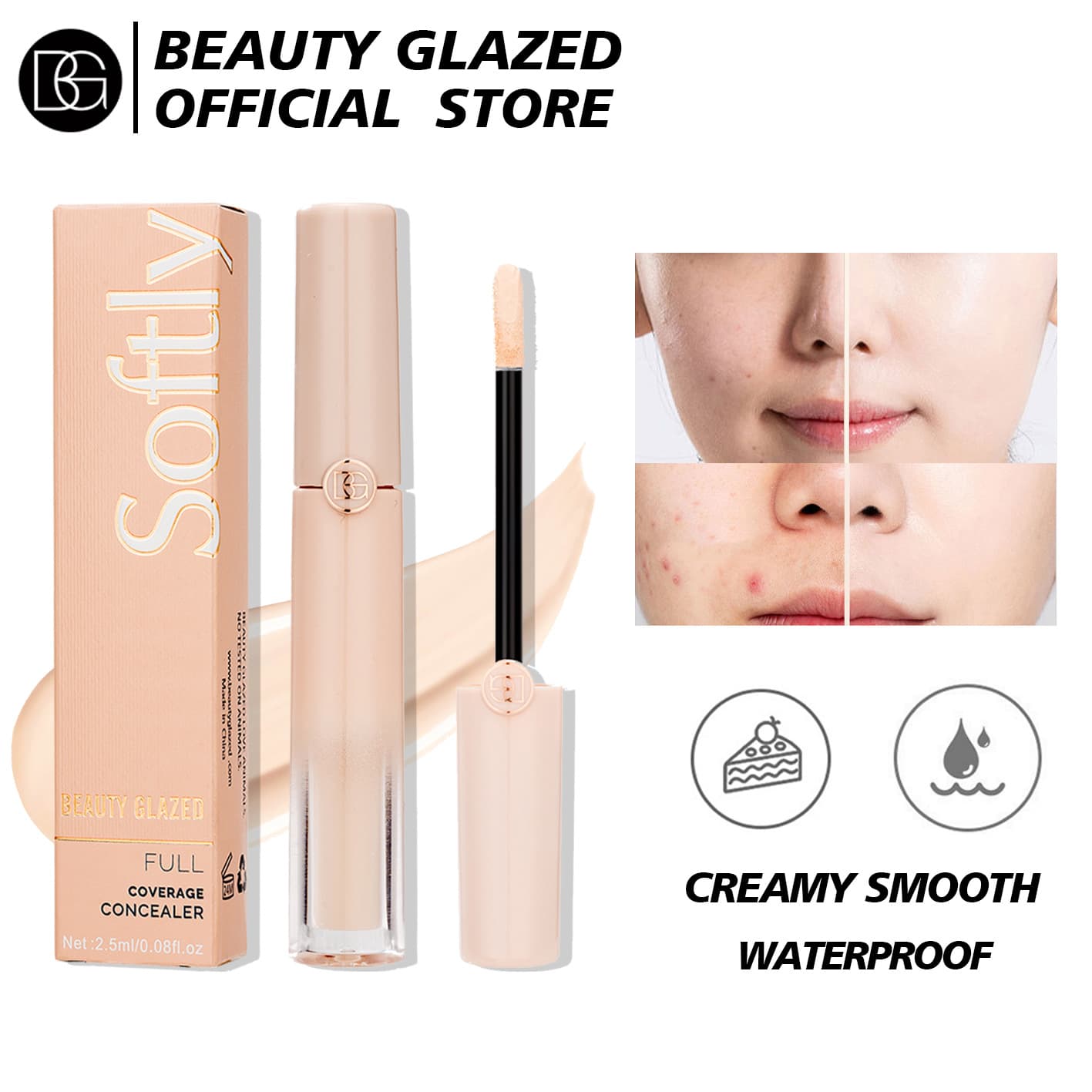 BEAUTY GLAZED concealer light concealer honey water-resistant moisturizing isolation concealer B117
